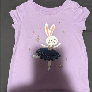 Purple T-Shirt with Ballerina Bunny Design